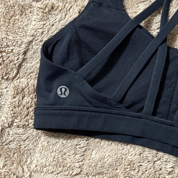 Like New Lululemon Free To Be Serene Sports Yoga Bra Black Luxtreme 2 - Picture 6 of 8